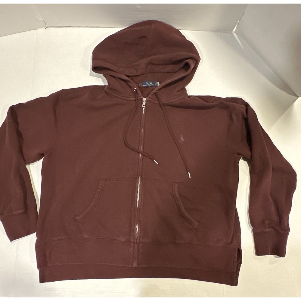 Polo Ralph Lauren Brown Women's Full Zip Hoodie Size Extra Large
